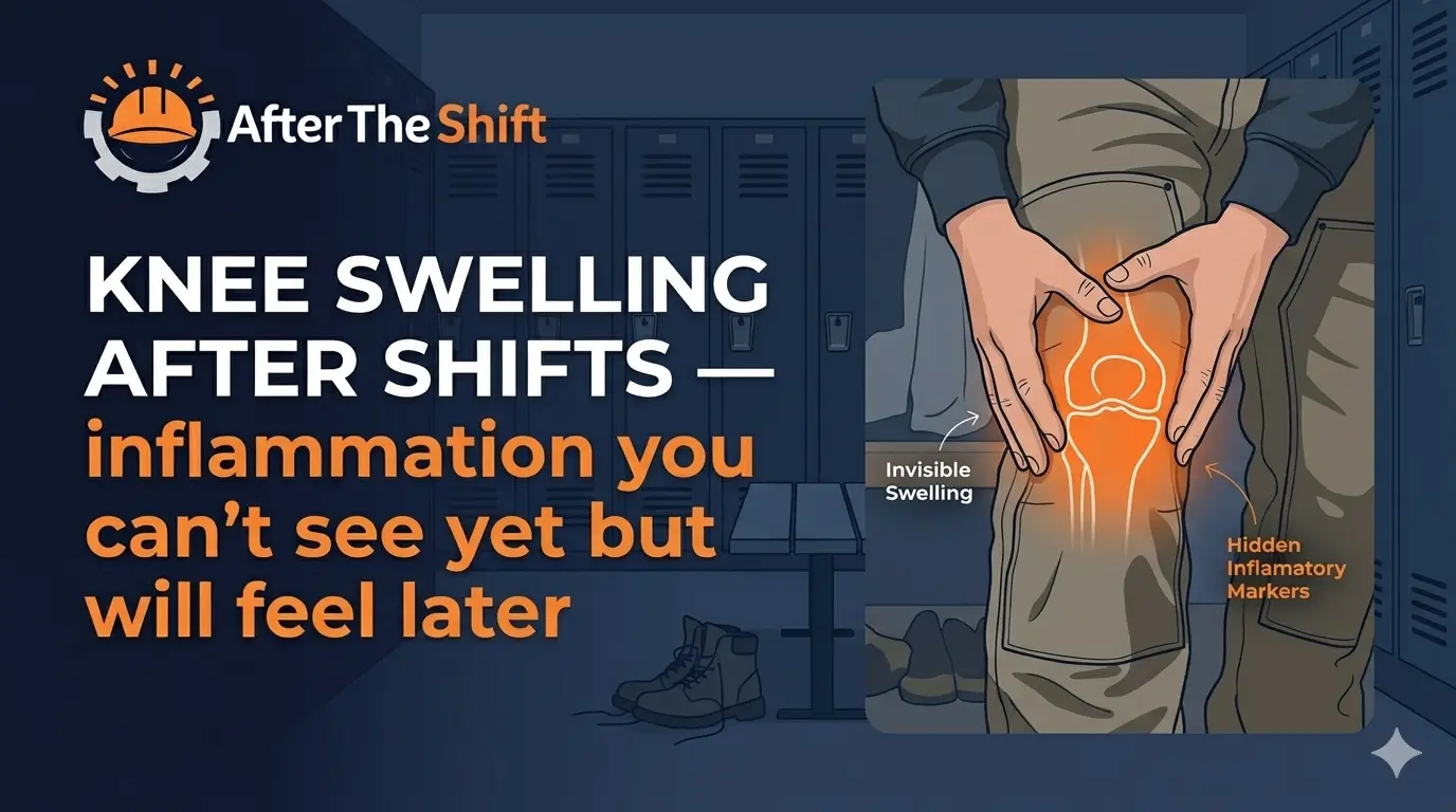 Knee swelling after shifts — inflammation you can’t see yet but will feel later